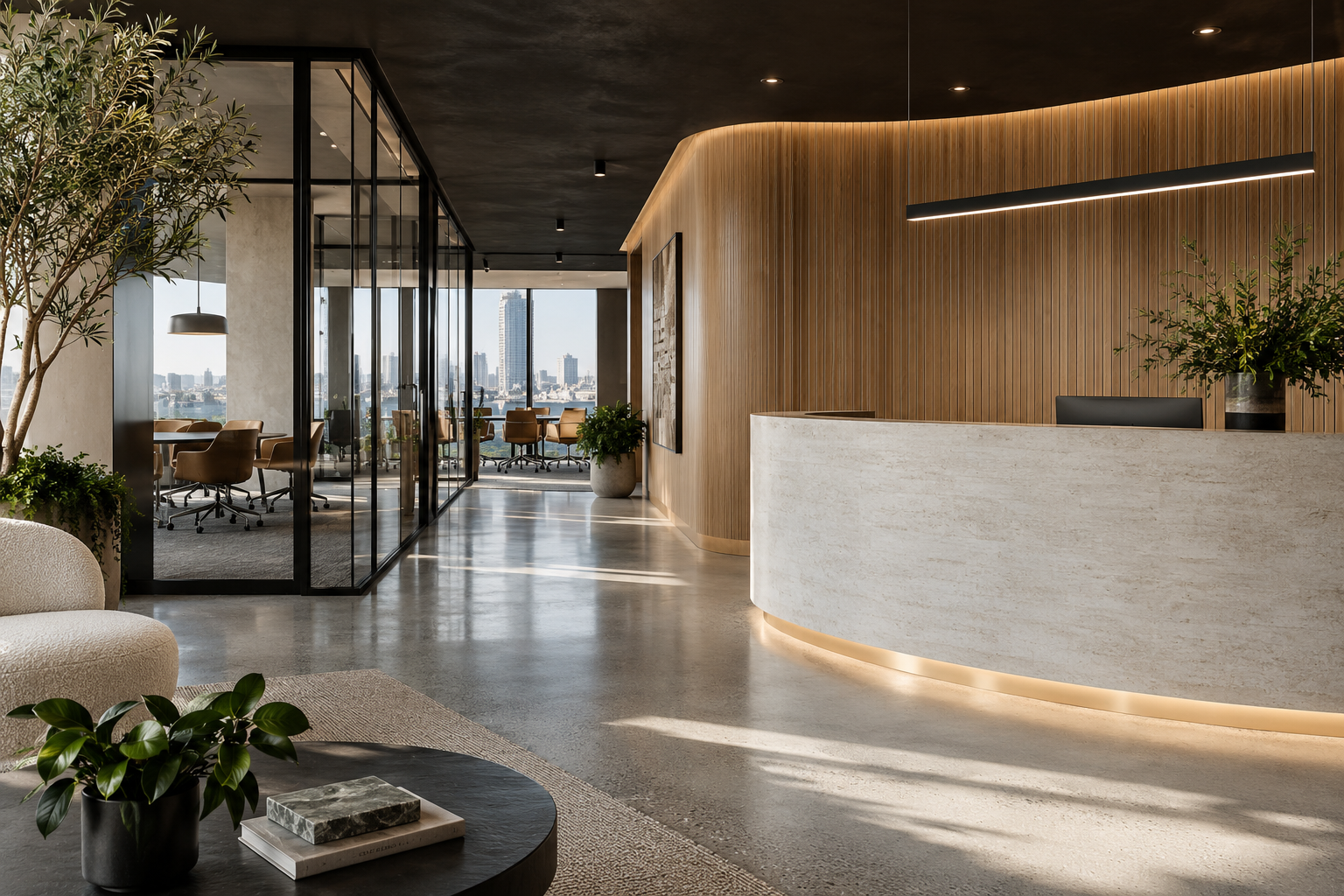 AI concept of a contemporary commercial office fitout